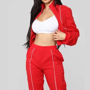 Conjunto Deportivo de 2 Piezas para Mujer, Cortavientos Ecológico, Color Sólido, Personalizable, Moderno, para Entrenamiento y Running, de Poliéster - Product Image 3