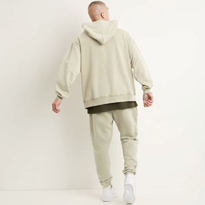 2025 sweat à capuche lourd Streetwear personnalisé 100% coton goutte épaule plaine français éponge épais blanc surdimensionné à capuche pour hommes - Product Image 5