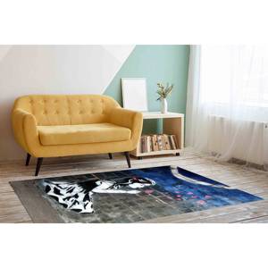 Alfombra Estampada con Burbujas Rosas - Diseño Único de Graffiti Banksy para Espacios Modernos, Alfombra de Terciopelo - Product Image 3
