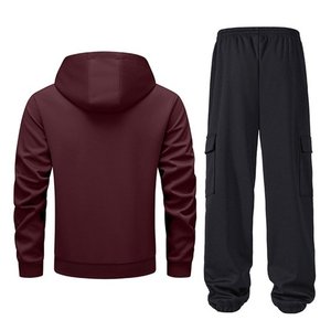 Ensembles de survêtements pour hommes 2 pièces tenues de jogging athlétiques tenues décontractées pour hommes sweats à capuche zippés et pantalons de survêtement - Product Image 6