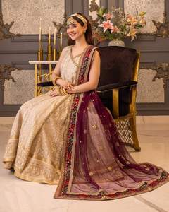 Designer broderie lourde multicolore mariée Lehnga Choli pour la fête de mariage porter dessiné à la main impression femmes en gros 0155 - Product Image 5