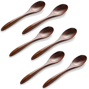 Home Decor Polished <b>Wooden</b> Antique Tea <b>Spoon</b> Set Hotel Kitchenware Catering Usage Solid Cutlery <b>Spoon</b> Flatware Set - Product Image 2