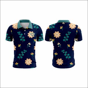 Polo décontracté à manches courtes pour homme avec imprimé floral Chemises de golf en jersey respirant de grande taille Vêtements de sublimation pour homme - Product Image 4