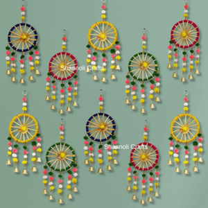 Handcrafted Wool Wool Blend Hanging <b>Ornaments</b> for Diwali Festival <b>Wedding</b> Decor-Eco-Friendly Lightweight Wall Hanging Rajasthan - Product Image 3