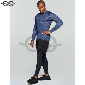 Chemises de compression à manches longues UPF 50 + pour hommes Entraînements athlétiques Sports nautiques Activités de plein air Protection solaire contre les éruptions cutanées de qualité supérieure - Product Image 6