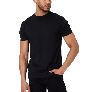 เสื้อยืดผู้ชายคุณภาพสูงขายส่ง เสื้อยืดเปล่าสำหรับสกรีนลาย เสื้อยืดผู้ชายสีดำลำลองสำหรับฤดูร้อน - Product Image 1