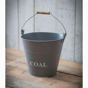 Charming antique finish iron coal bucket ideal for cozy cabin interiors designed to keep and coal organized near <b>fireplaces</b> - Product Image 5