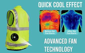 Chaleco de Seguridad Refrigerante con Ventilador Reflectante, Material de Poliéster, <span class=keywords><strong>Ropa</strong></span> de Trabajo para Exteriores de Verano - Product Image 3