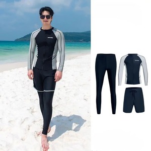 ชุดว่ายน้ำเล่นเซิร์ฟแขนยาวมีซิปชุดว่ายน้ำคู่ชุดแรชการ์ดและกางเกงขายาวสำหรับกีฬาทางน้ำ - Product Image 3