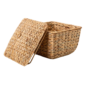 Cesta de Almacenamiento de Jacinto de Agua Más Vendida con Tapa, Cesta Tejida a Mano Natural, Conveniente para el Almacenamiento en la Cocina y el Hogar, de Vietnam - Product Image 2