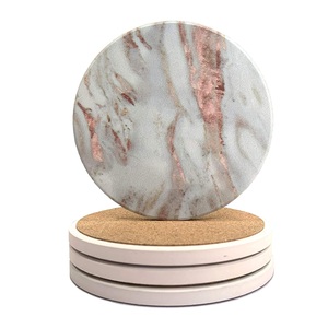 Ensemble de sous-verres à thé multifonctionnels pour hôtel, maison ou restaurant Articles de cuisine Articles de restauration Ensemble de sous-verres en marbre pour café ou thé Utilisation - Product Image 4