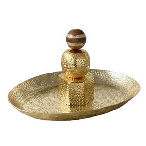 Plateau ovale en métal martelé fait à la main et taille personnalisée décorative parfaite pour les bonbons alimentaires au chocolat et le service de cadeaux - Product Image 1