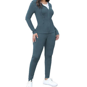 ชุดวอร์มสองชิ้นมีซิปสำหรับผู้หญิงชุดวอร์มใส่สบายและมีน้ำหนัก - Product Image 3