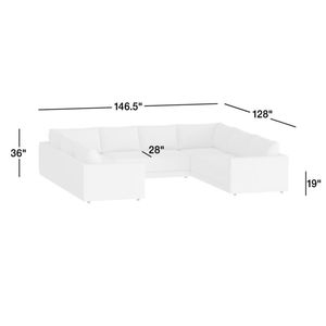 Gather Deep 5-Piece U-Shaped Bench Sectional <b>Sofa</b> Removable <b>Cover</b> Fabric and Chenille Material for Living Rooms Apartments - Product Image 3