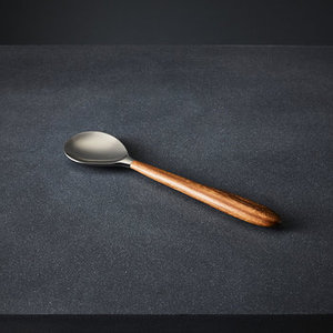 Cuillère faite à la main en acier inoxydable avec manche en bois parfaite pour la maison et l'approvisionnement en dessert de mariage élégant de l'Inde - Product Image 4