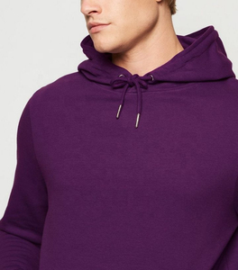 เสื้อฮู้ดแขนยาวสำหรับผู้ชาย2025สีม่วงทรงพอดีตัวปกติสำหรับผู้ชาย - Product Image 3