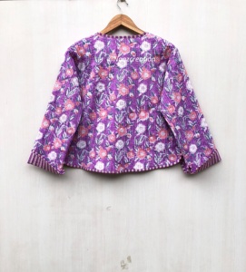 Veste bohème en coton fleuri faite à la main, style automne-hiver, veste-manteau streetwear réversible, cadeau pour elle - Product Image 4