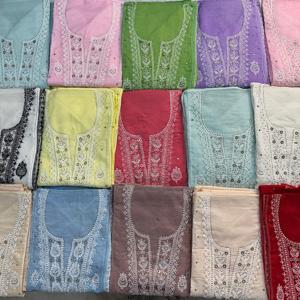 ชุดสูทผ้ายีนส์นุ่มยาวถึงเข่าชุดเดรสกึ่งเย็บลำลองทำด้วยมือ lucknowi Chikan mukesh ปักลายพื้น - Product Image 5