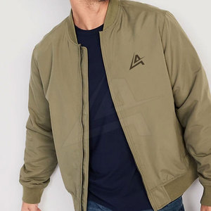 Best Selling <b>Men's</b> Custom Made Canvas <b>Bomber</b> <b>Jacket</b> Breathable with Long Sleeves and Stand Collar Fashionable for Winter - Product Image 3