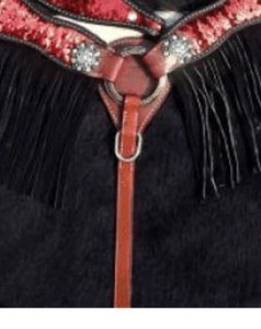 Rênes de selle Western de conception de séquence rouge pleine grandeur de haute qualité de qualité supérieure avec collier de poitrine - Product Image 5