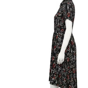 เดรสลำลองระบายอากาศได้ดีพิมพ์ลายดิจิตอลชุดเดรสแฟชั่นใส่ทุกวันสำหรับผู้หญิงแขนสั้นผ้าสแปนเด็กซ์ผสมโพลีเอสเตอร์น้ำหนักเบา - Product Image 3