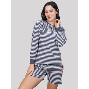 Conjunto de Pantalones Cortos de Jersey 100% Algodón Súper Suave para Mujer Evolve, Camiseta de Cuello Redondo y Manga Larga con Bolsillos, Cómodo - Product Image 2