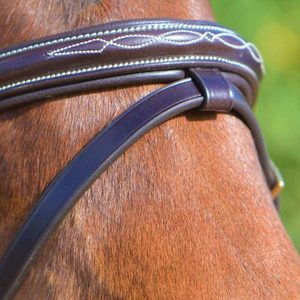 Hartford Bridle Leather Horse Bridle Tamaño completo Venta al por mayor nueva Brida de cuero Horse Snaffle de alta calidad en negro - Product Image 2