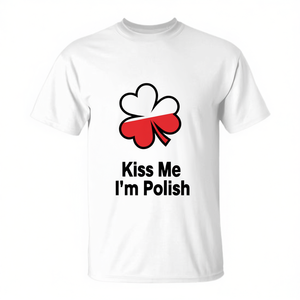 T-shirt de la Sainte-Jeanne-Denis 'Kiss Me I'm Polish' – Vêtement promotionnel de Pologne - Product Image 2
