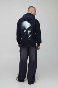 เสื้อฮู้ดผ้าฝ้ายโอเวอร์ไซส์สำหรับผู้ชายเสื้อสเวตเชิ้ตแบบสวมหัวโอเวอร์ไซส์สำหรับฤดูหนาวเสื้อผ้าผู้ชาย - Product Image 4