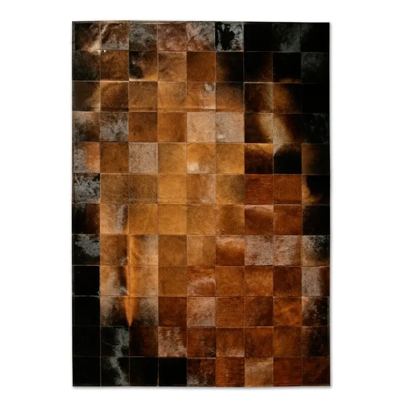 Patchwork Cowhide Fur Leather Brown/Black Area For home and office Indoor And Outdoor decoration Handmade Carpets and Rugs