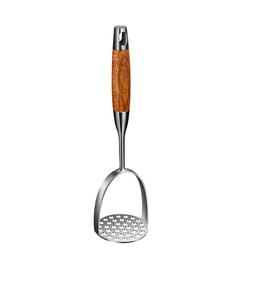 Triturador de patatas de acero inoxidable con mango de madera, triturador de patatas de Metal resistente, utensilio triturador de alimentos, triturador manual de verduras y frutas - Product Image 1