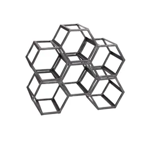 Eenvoudig Ontwerp Metalen Kast Opknoping Flessen Houder Hexagon Ontwerp Opbergrek Geschikt Voor Verschillende Pc Fles Stand