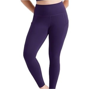 Conjunto de mallas de yoga reversibles transpirables de secado rápido ecológico de LICRA/nailon de color sólido de cintura alta para mujer - Product Image 3