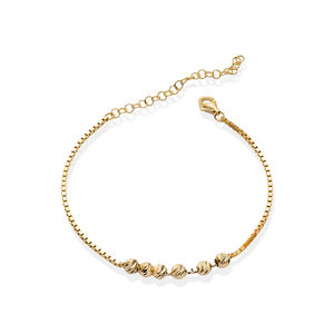 Textured Bead <b>Bracelet</b> 925 Sterling <b>Silver</b> 18K Gold Plated Handmade Adjustable <b>Bracelet</b> <b>for</b> Wholesale Jewelry Buyers - Product Image 5