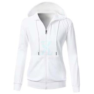 Sudaderas con capucha de invierno con cremallera y estampado de logotipo personalizado para mujeres adolescentes de talla grande sudaderas de punto transpirables sudaderas teñidas lisas - Product Image 1