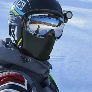 หมวกไหมพรมลายขวางสีดำสำหรับผู้ชายหมวกบีนนี่หน้ากากสกีระบายอากาศสำหรับกีฬากลางแจ้งสำหรับกีฬาฤดูหนาวเล่นสกีสี่ฤดู - Product Image 2