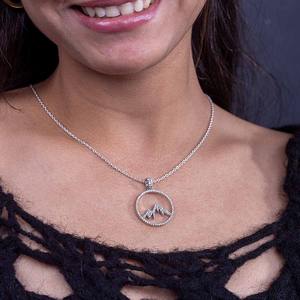 Collar con Colgante de Diamantes de Imitación VVS Moissanite, Estilo Hip Hop, con Diseño de Montaña en Plata 925, Joyería de Lujo para Mujer, Superventas - Product Image 3