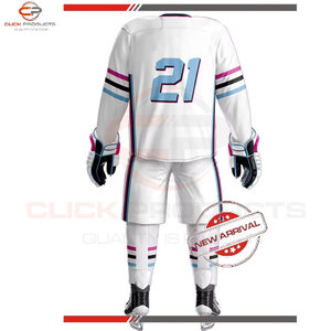 Uniforme de hockey sur glace à sublimation personnalisée chaude et maillot ensembles d'uniformes d'équipe personnalisables 100% polyester tissu respirant unisexe adulte - Product Image 2