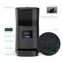 Mangeoire intelligente pour chiens Distributeur automatique de nourriture pour chiens Mangeoire pour chats, mangeoire intelligente pour chats, chiens, lapins et autres animaux de compagnie, capacité de 6L