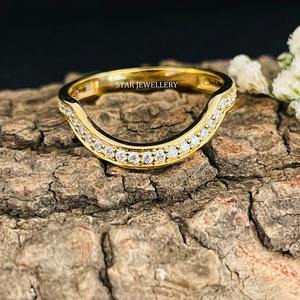 Anillo de oro macizo de 14K con diamantes naturales. - Product Image 1