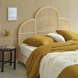 Tête de lit en rotin tissé à la main, artisanat en osier naturel, hauteur réglable, panneau en contreplaqué, décoration de lit avec tailles et couleurs personnalisées - Product Image 2