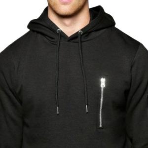 Hot Popular Men's Pullover Sweatshirt 100% Cotton <b>Black</b> Custom <b>Hoodies</b> with Embroidery for Spring 2026 - Product Image 3