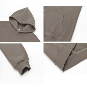 เสื้อมีฮู้ดผู้ชายผ้าคอตตอนผสมขนาดใหญ่มีซิปดีไซน์แบบเต็มตัวกำหนดเองปักพลอยเทียมพิมพ์พัฟขนาดพิเศษผ้าถัก - Product Image 4