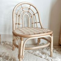 Vente en gros Chaise d'enfant moderne en rotin Chaise longue en rotin Fauteuil à fleurs pour enfants Meubles vintage pour enfants en rotin