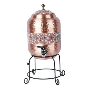 Polished Printed Copper <b>Water</b> Tank With Glass Stylish <b>Home</b> and Office <b>Water</b> Container Budget-Friendly Printed Copper <b>Dispenser</b> - Product Image 6