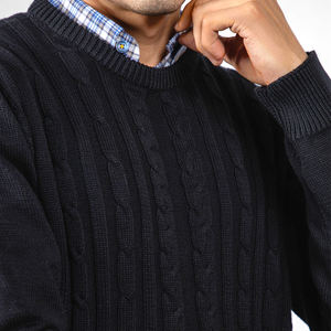 Nouvelle mode de pulls pour hommes à manches longues pulls à col rond pour hommes pulls à tricoter en coton Slim Fit - Product Image 2