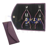 Kit de alicates de 4 piezas, tamaño de cadena de 120mm, redondo, mordaza de nailon, Alicates de punta plana, cortador lateral, fabricación de joyas, Kit de alicates para envolver alambre