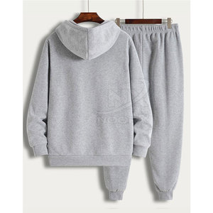 Private Label Winter Solid Hooded Men's Sporty Jogging Tracksuit Set with Custom Logo and 100% Cotton - Product Image 2