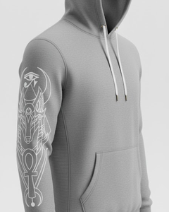 Sudadera con Capucha Extra Grande Personalizada al por Mayor, Estampado y Bordado de Mitología Egipcia de Anubis, Marca Privada, Ropa Urbana - Product Image 4