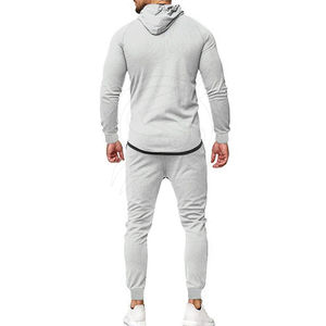 Ensemble de survêtement pour homme en deux pièces, style sport décontracté pour l'hiver 2025, taille plus, vêtements de course, 100% polyester, respirant, sweat à capuche en polaire - Product Image 3